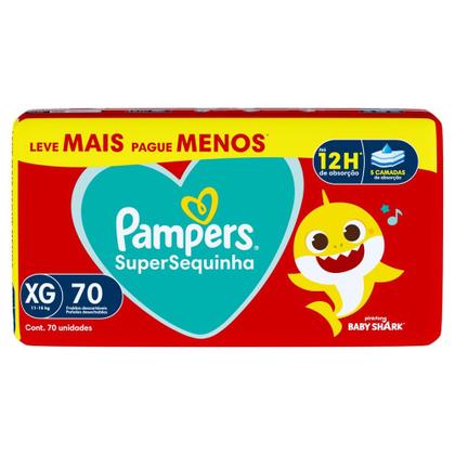 Imagem de Fralda Descartável Pampers Supersequinha XG 70 Unidades