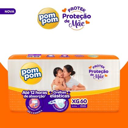 Imagem de Fralda Descartável Pom Pom Protek Hiper M 80 Unidades