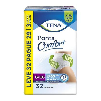 Imagem de Fralda Descartável Tena para Adulto Pants Confort Tamanho G/EX - 3 Pcts c/ 32 Frald - Tot 96 Tir - Lev 32 Pag 29