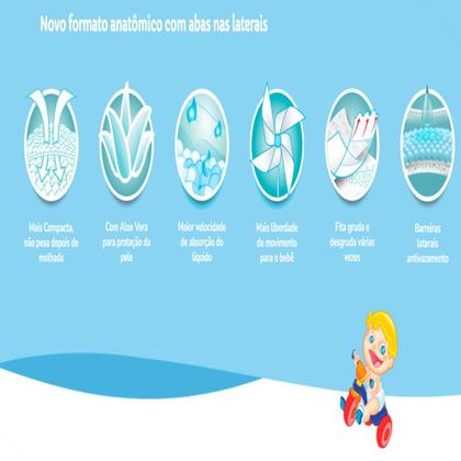 Imagem de Fralda Descartável Toquinho De Gente Confort Sec Super - EG 64 fraldas por pacote