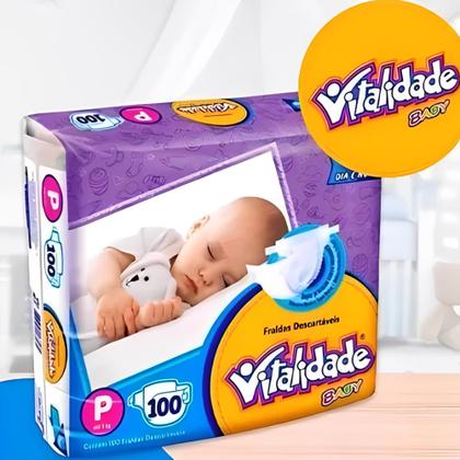 Imagem de Fralda Destartável Pacotão Vitalidade Baby Hiper - Tamanho M - 90 Unidades