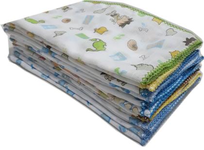 Imagem de Fralda Estampada Luxo 70x70 Com Crochê Kit Com 5 Pçs