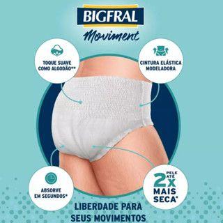 Imagem de Fralda Geriátrica Adulto Descartável Unissex Tipo Calça Bigfral Moviment P M 16 Un