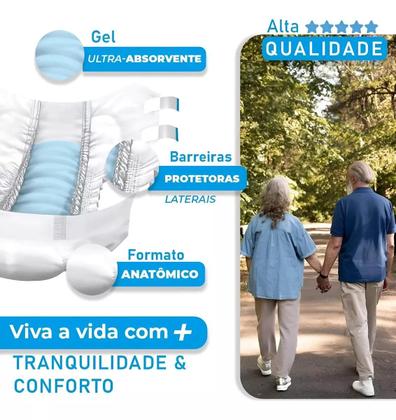 Imagem de Fralda Geriátrica Adulto Descartável Unissex Vitalidade Hiper Sênior Tamanho M 50 Unidades