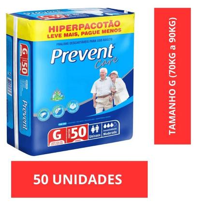 Imagem de Fralda Geriátrica Prevent Hiper G com 50 Unidades