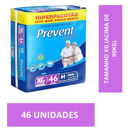 Imagem de Fralda Geriátrica Prevent Hiper XG com 46 Unidades