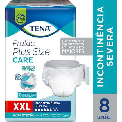 Imagem de Fralda Geriátrica Tena Plus Size Care XXL com 8 Unidades