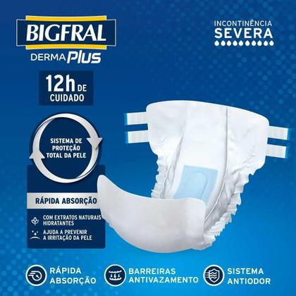 Imagem de Fralda Geriátrica Unissex Bigfral Derma Plus Noturna M 16 Unidades