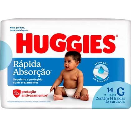 Imagem de Fralda Huggies Rápida Absorção Tamanho G 3 Pacotes