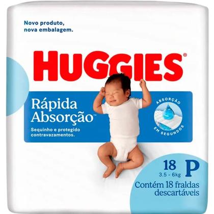 Imagem de Fralda Huggies Rápida Absorção Tamanho P 3 Pacotes