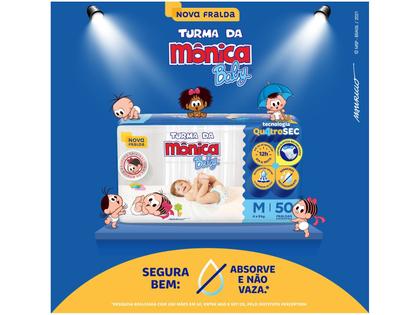 Imagem de Fralda Infantil Turma da Mônica Baby Mega Tamanho M 50 Fraldas Descartáveis