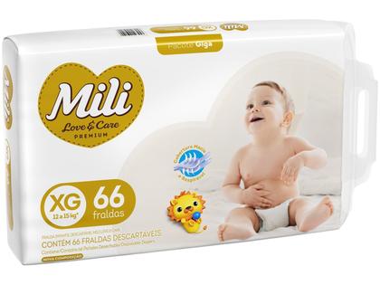 Imagem de Fralda Mili Premium Love & Care Tam. XG 12 a 15kg  66 Unidades