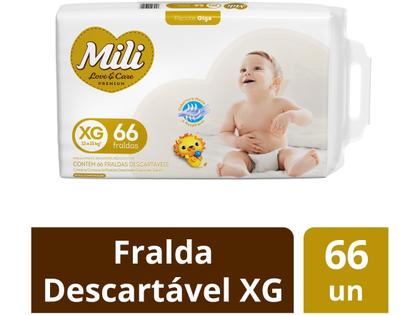 Imagem de Fralda Mili Premium Love & Care Tam. XG 12 a 15kg  66 Unidades