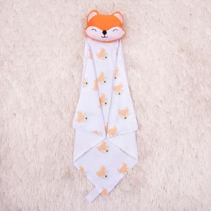 Imagem de Fralda Naninha De Bebê Raposinha Com Prendedor de Chupeta Tecido Antialérgico Pelúcia