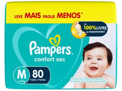 Imagem de Fralda Pampers Confort Sec Tam. M 6 a 10kg 80 Unidades