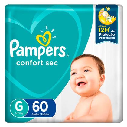 Imagem de Fralda Pampers Confort Sec Tamanho G 60 Unidades Descartáveis