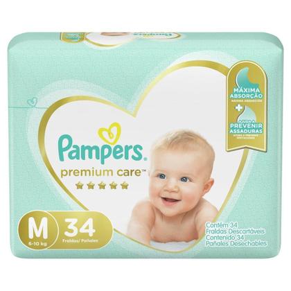 Imagem de Fralda Pampers Premium Care Nova Mega Tamanho M 34 Unidades