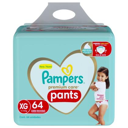 Imagem de Fralda Pampers Premium Care Pants Calça Tam. XG 11 a 15kg 64 Unidades