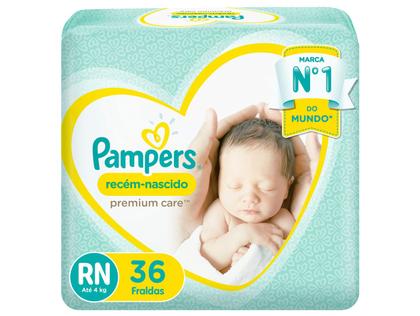 Imagem de Fralda Pampers Premium Care RN Até 4kg 36 