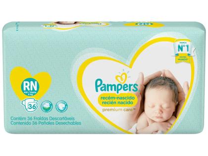 Imagem de Fralda Pampers Premium Care RN Até 4kg 36 Unidades