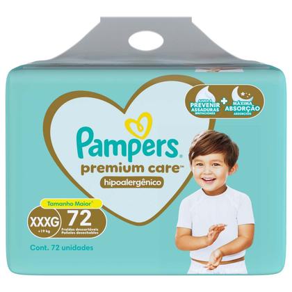 Imagem de Fralda Pampers Premium Care Tamanho XXXG (+19kg) 72 Unidades