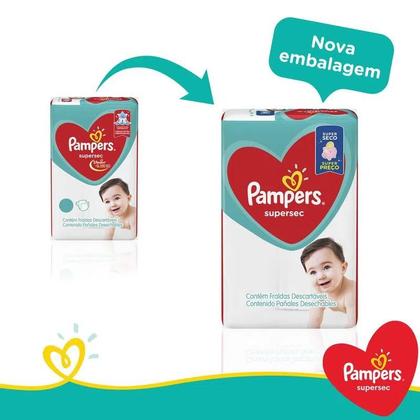 Imagem de Fralda Pampers Supersec tamanho P kit c/ 04 pacotes