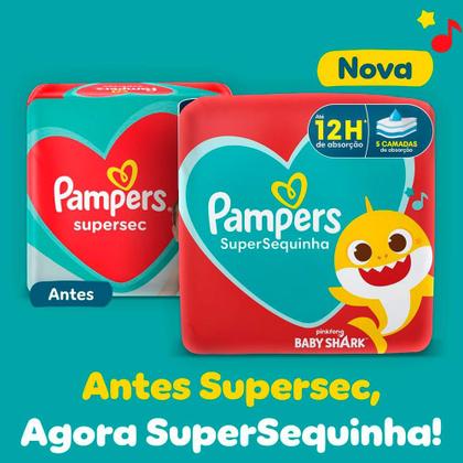 Imagem de Fralda Pampers Supersequinha Tamanho XXG 66 Unidades Descartáveis Leve+ Por -