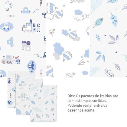 Imagem de Fralda Papi Luxo Estampada 70Cm X 70Cm Contem 15 Un - Menino