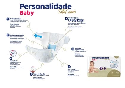 Imagem de Fralda Personalidade Baby Total Care - M - 5-9kg - 60 fraldas - Eurofral