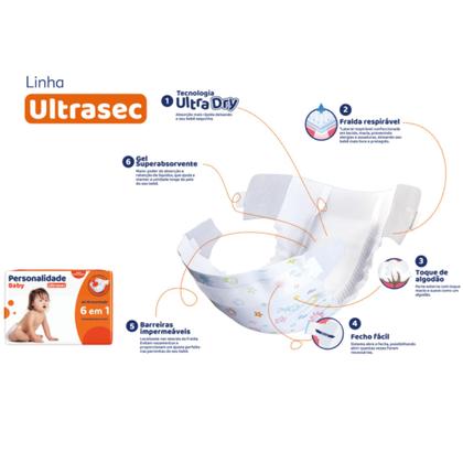 Fralda Personalidade Ultrasec 1 Pacote Tamanho XXG Com 56 Unidades - 15 a 25 kg Imagem de Fralda Personalidade Ultrasec 1 Pacote Tamanho XXG Com 56 Unidades - 15 a 25 kg
