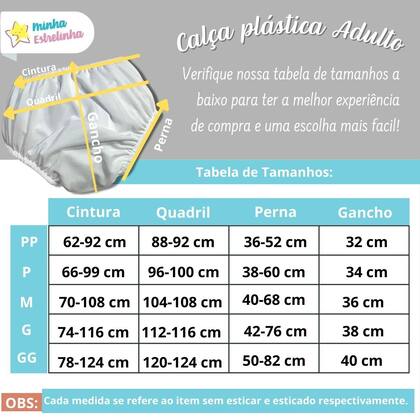 Imagem de Fralda Plástica pra Adulto Reutilizável Avulsa c/ Absorvente