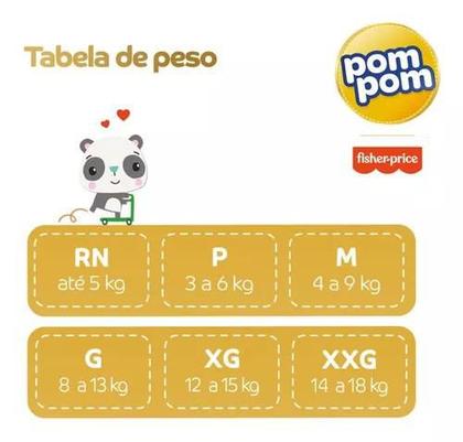 Imagem de Fralda Pom Pom Derma Protek Hiper 2 Pacotes Fisher Price Tamanho M