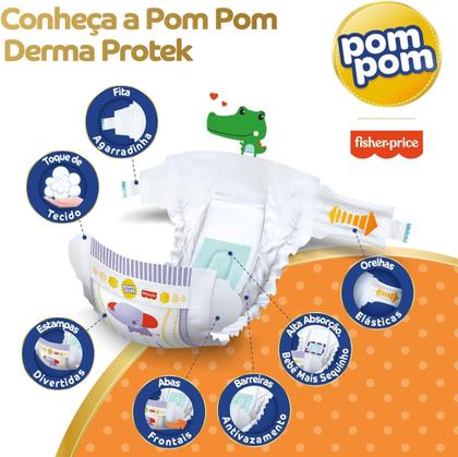 Imagem de Fralda Pom Pom Derma Protek Mega 1 Pacote Tamanho G C/ 42 Unidades