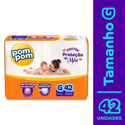 Imagem de Fralda Pom Pom Derma Protek Mega G com 42un