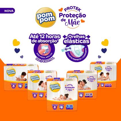 Imagem de Fralda Pom Pom Derma Protek Mega P com 54un