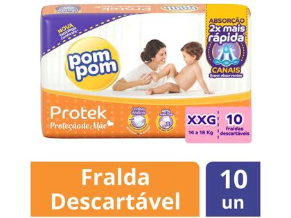 Imagem de Fralda Pom Pom Protek Proteção de Mãe Jumbinho - XXG 10 Unidades