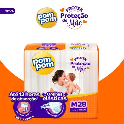 Imagem de Fralda Pom Pom Protek Proteção de Mãe Jumbo M com 28un