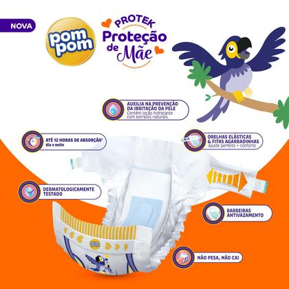 Imagem de Fralda Pom Pom Protek Proteção de Mãe Jumbo M com 28un