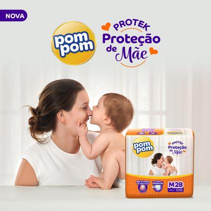 Imagem de Fralda Pom Pom Protek Proteção de Mãe Jumbo M com 28un