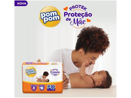 Imagem de Fralda Pom Pom Protek Proteção de Mãe Jumbo P com 30 Unidades
