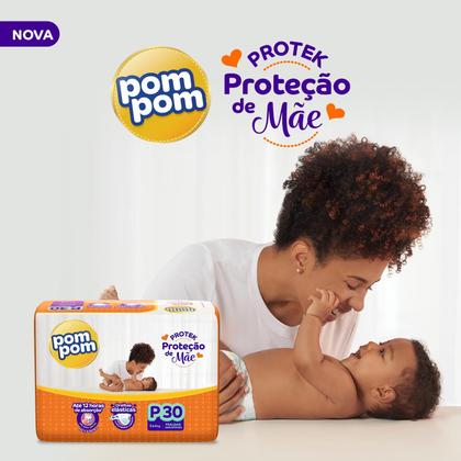 Imagem de Fralda Pom Pom Protek Proteção de Mãe Jumbo P com 30un