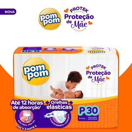 Imagem de Fralda Pom Pom Protek Proteção de Mãe Jumbo P com 30un