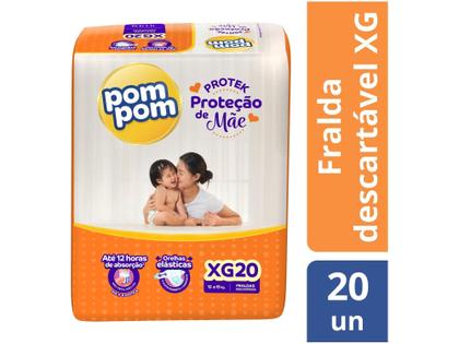 Imagem de Fralda Pom Pom Protek Proteção de Mãe Jumbo - Tam. XG 12 a 15kg 20 Unidades