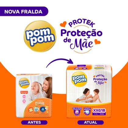 Imagem de Fralda Pom Pom Protek Proteção de Mãe Jumbo XXG com 18un