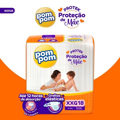Imagem de Fralda Pom Pom Protek Proteção de Mãe Jumbo XXG com 18un