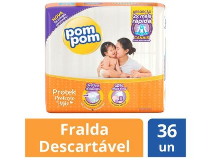Imagem de Fralda Pom Pom Protek Proteção de Mãe Mega - XG 36 Unidades