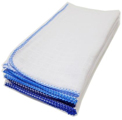 Imagem de Fralda Quadriculada 68x68 Com Crochê Kit Com 5 Pçs