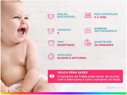 Imagem de Fralda Shortinho Turma da Monica Baby Tam. G