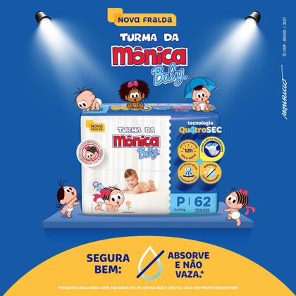 Imagem de Fralda Turma da Mônica Baby Mega P com 62un