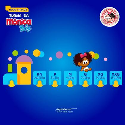 Imagem de Fralda Turma da Mônica Baby Mega Tamanho P 30 Unidades Descartáveis